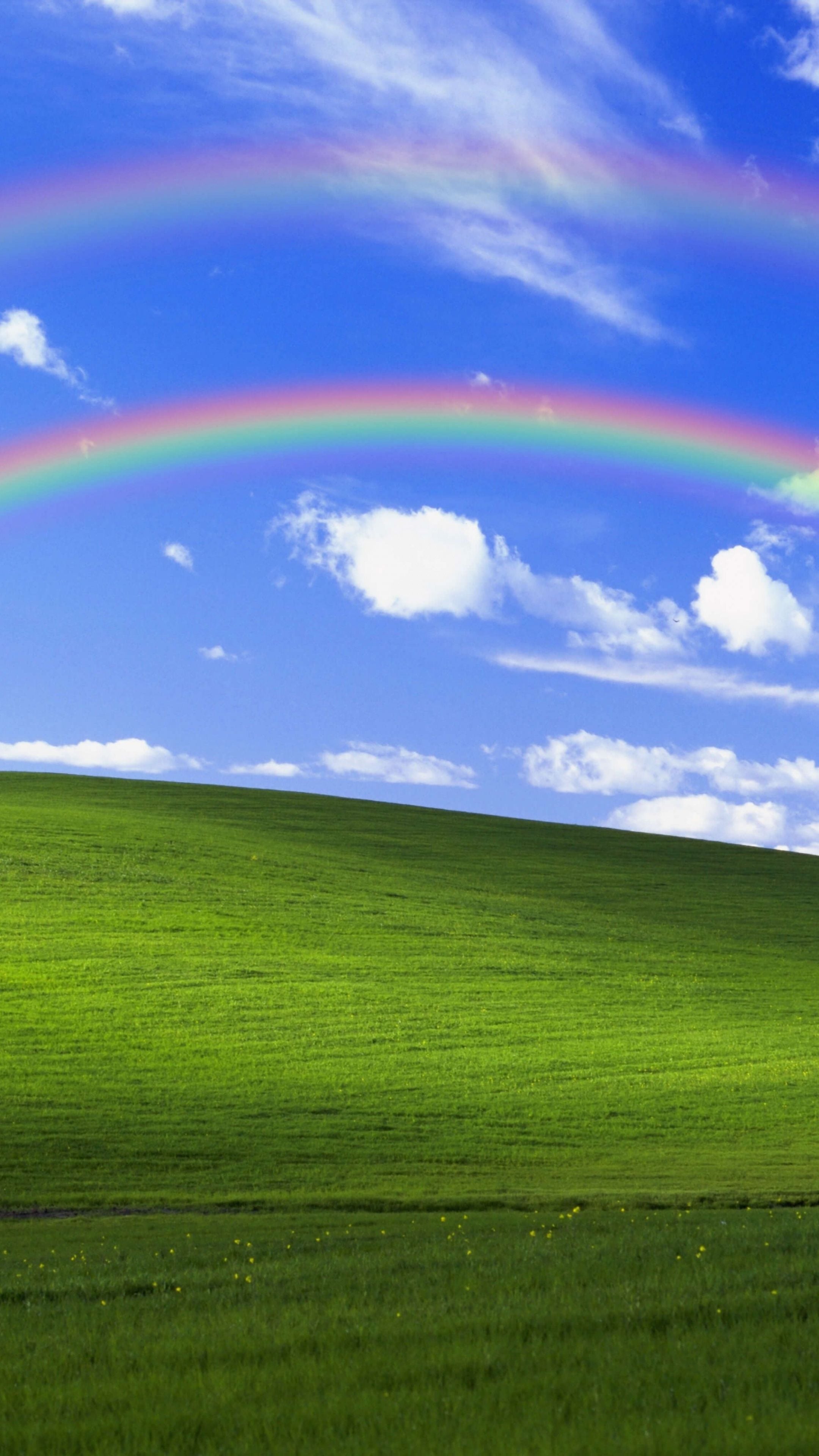 2160x3840 Windows XP Wallpaper 4K, Bliss, Landscape, Rainbow