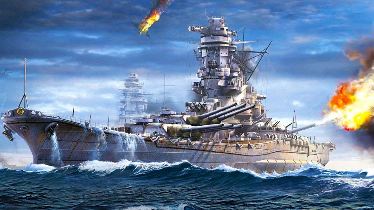 1280x720 Japanese battleship Yamato puzzles online on Puzzle Factory