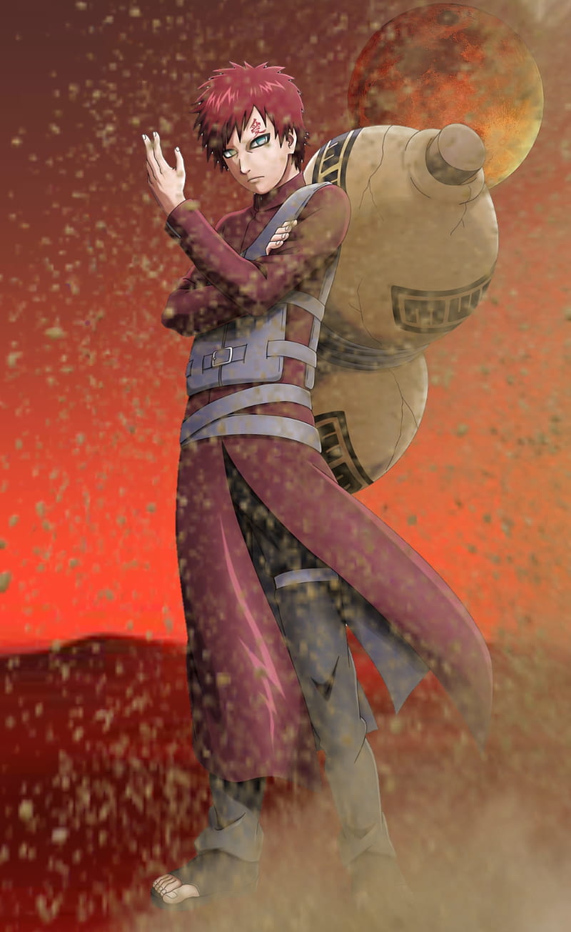800x1304 Gaara Symbol, black, gradient, naruto, naruto shippuden, red, HD phone wallpaper