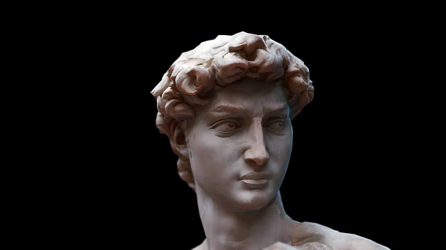 1536x864 Michelangelo's David Classic Sculpture Head Desktop Wallpaper