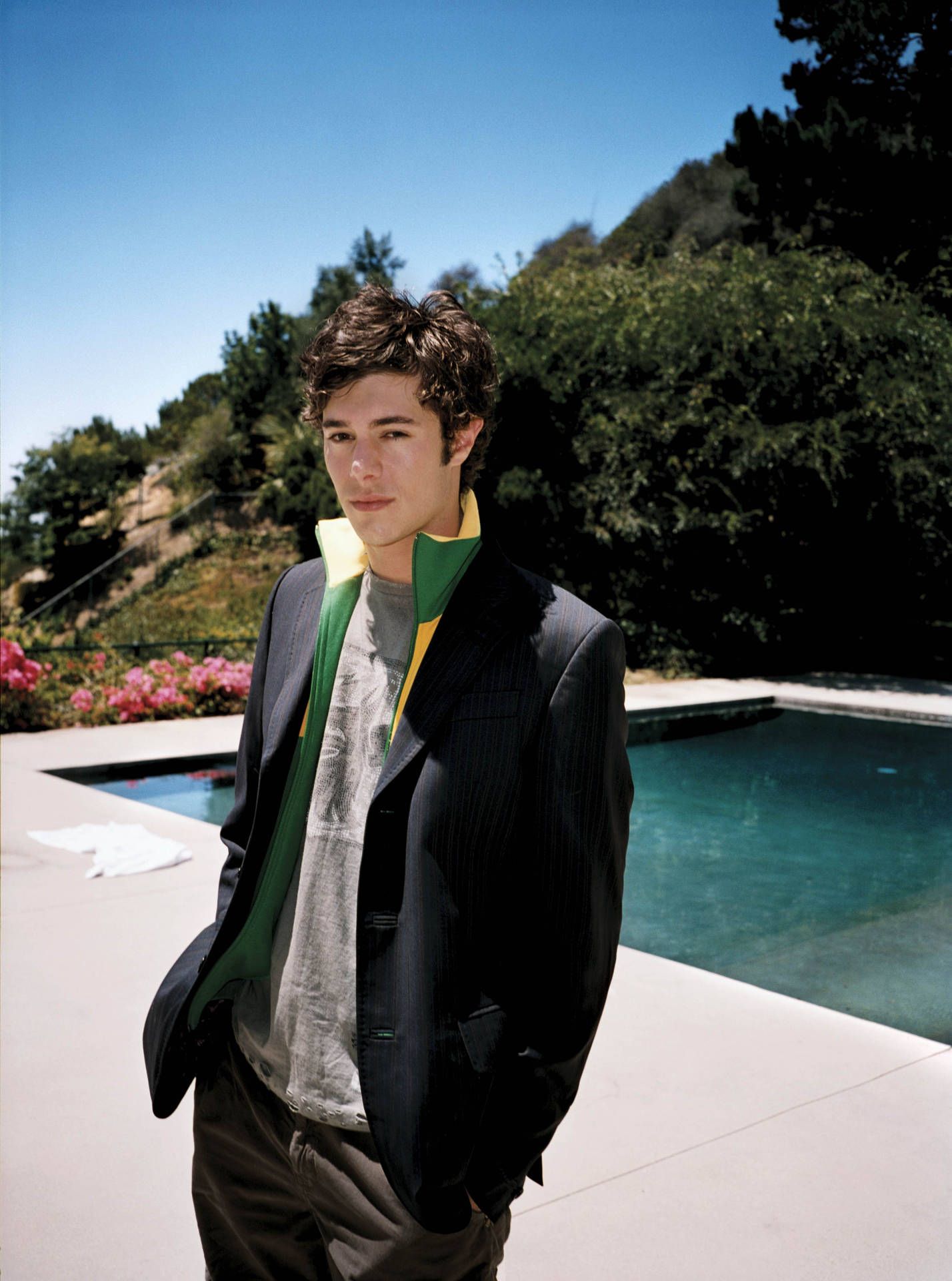 1428x1920 Download Adam Brody In Pool Wallpaper