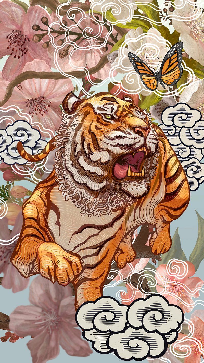 800x1422 Japanese Tiger Image Wallpaper