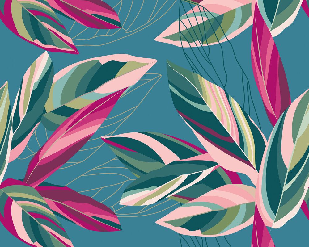 1000x800 Botanical Calathea Leaves Large