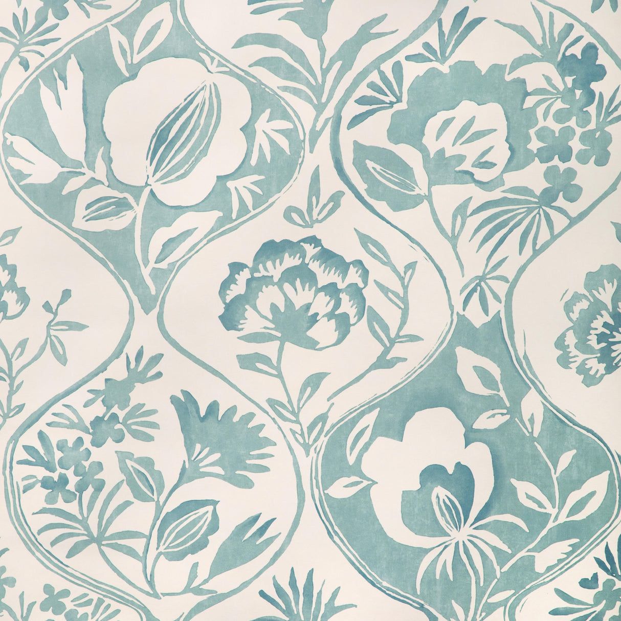 1214x1214 Lee Jofa Calathea Paper Aqua Wallpaper