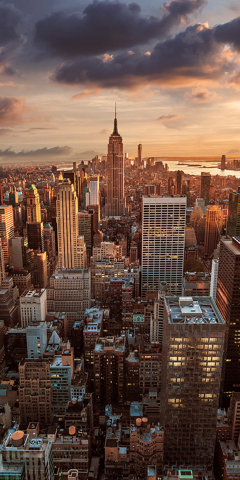 800x1600 Sunset, city, new, new york, plus, skyline, town, ultra, usa, HD phone wallpaper