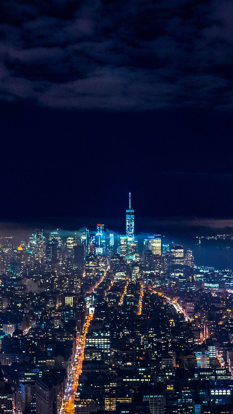 750x1334 city night skyline dark nature