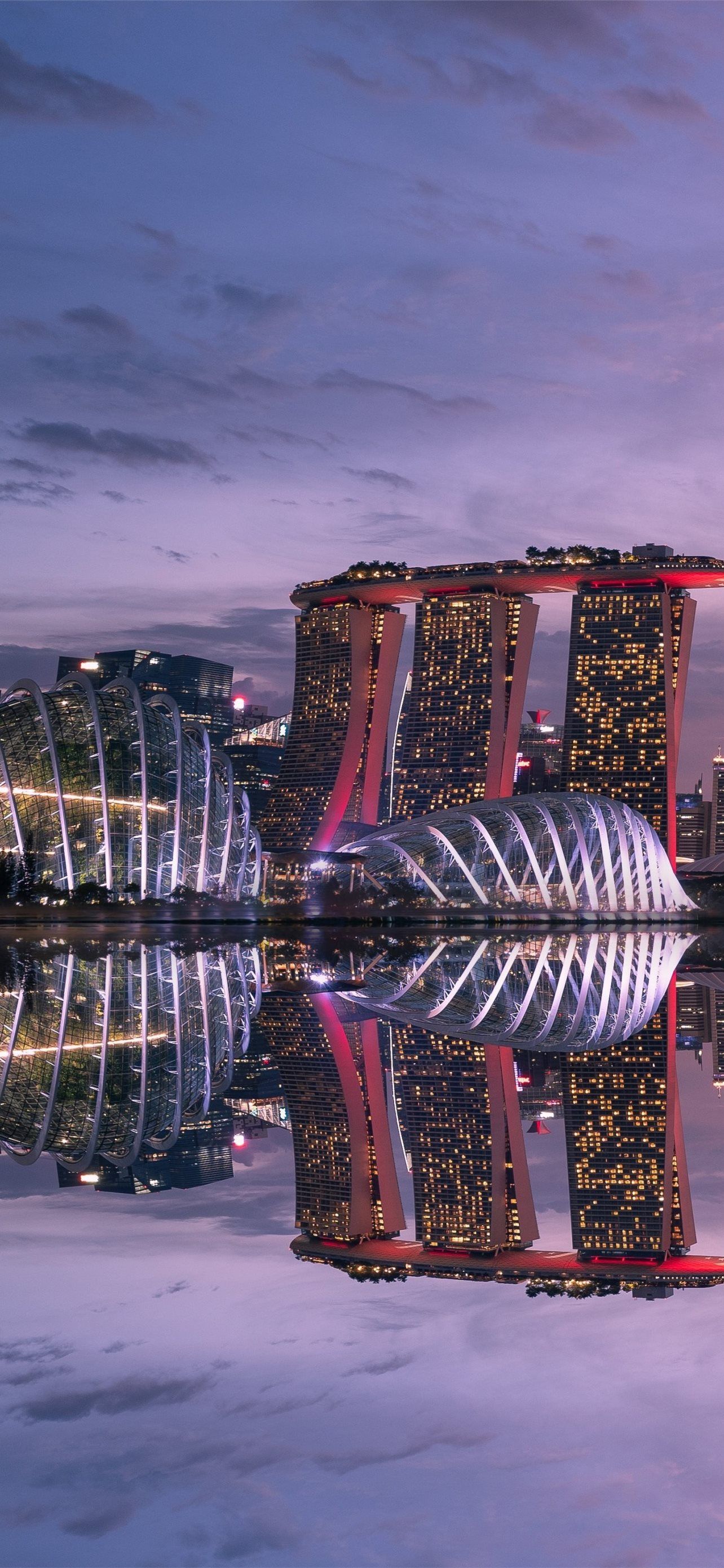 1284x2778 Singapore reflected in the water at sunset ID 6575 iPhone Wallpaper Free Download