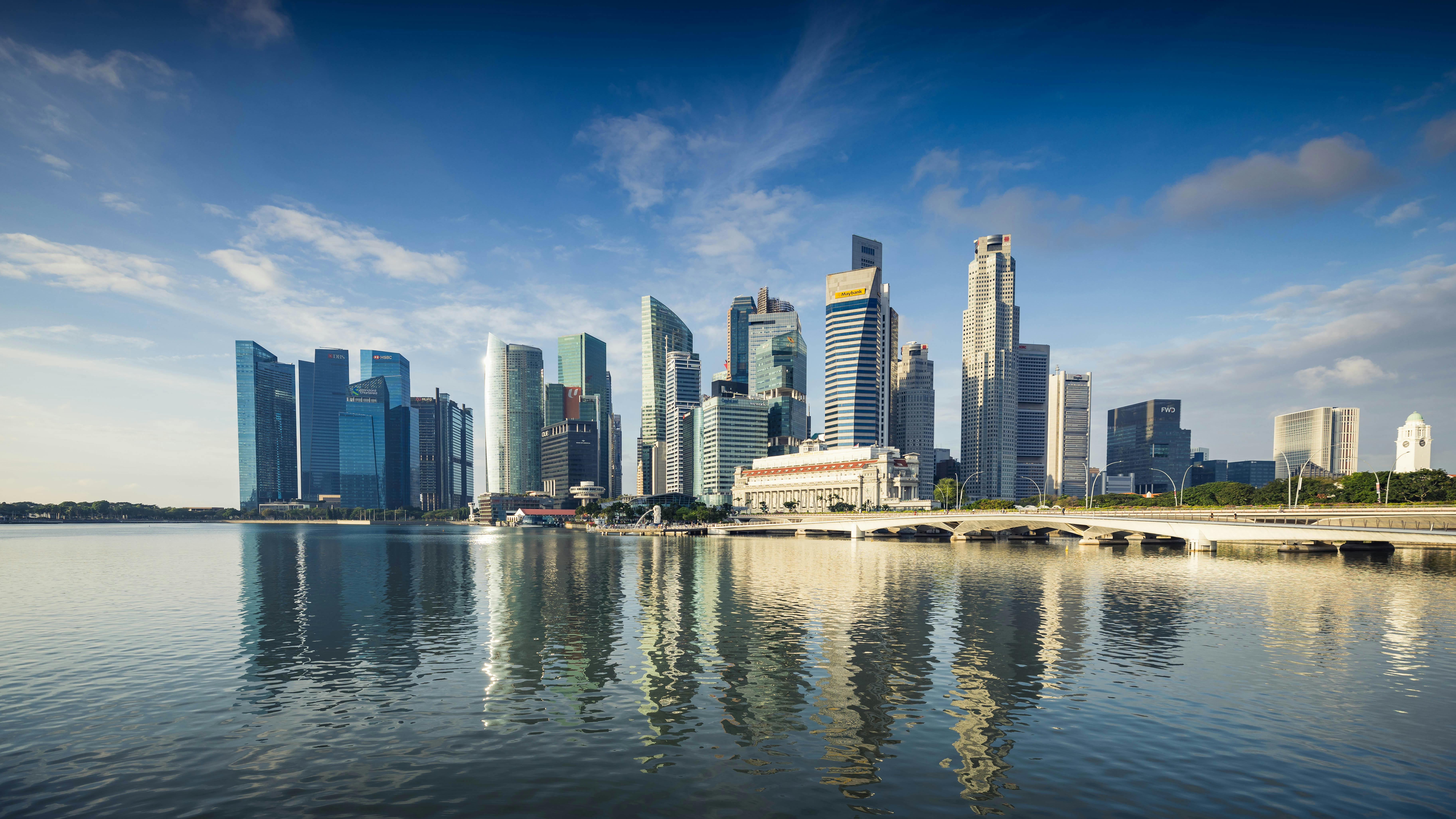 7298x4105 View of the Modern Singapore Skyline · Free