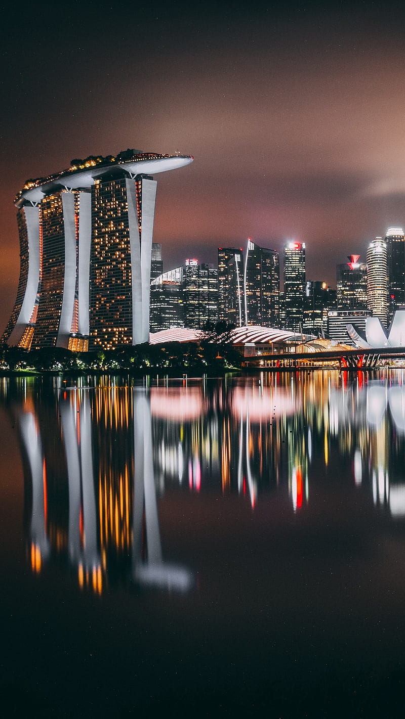 800x1422 Singapore beauty, city, lights, view, HD phone wallpaper
