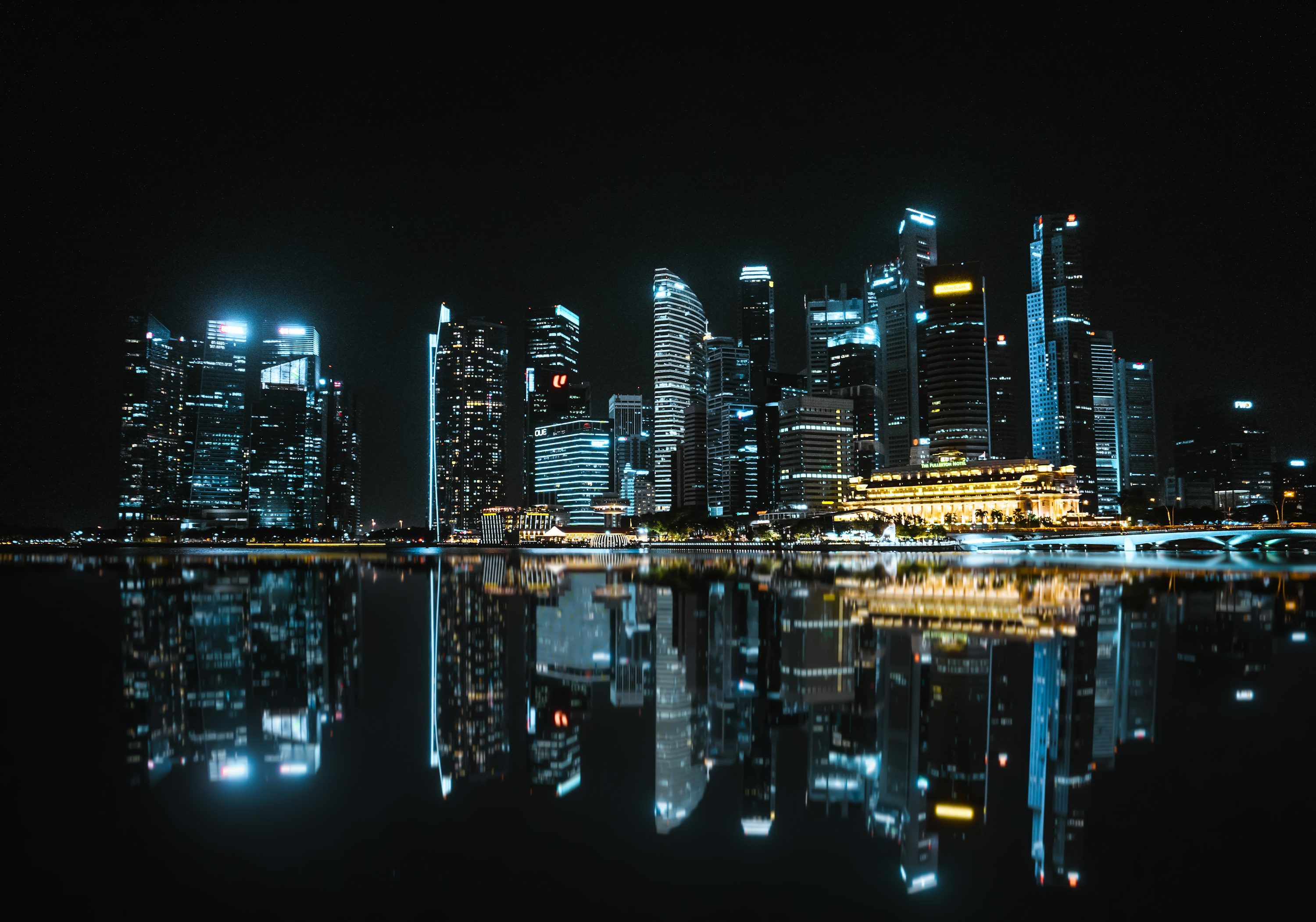 3000x2101 Singapore Night Picture. Download Free Image