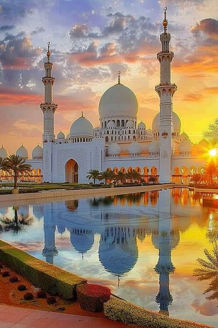 736x1104 Enchanting Sunset at The Sheikh Zayed Mosque