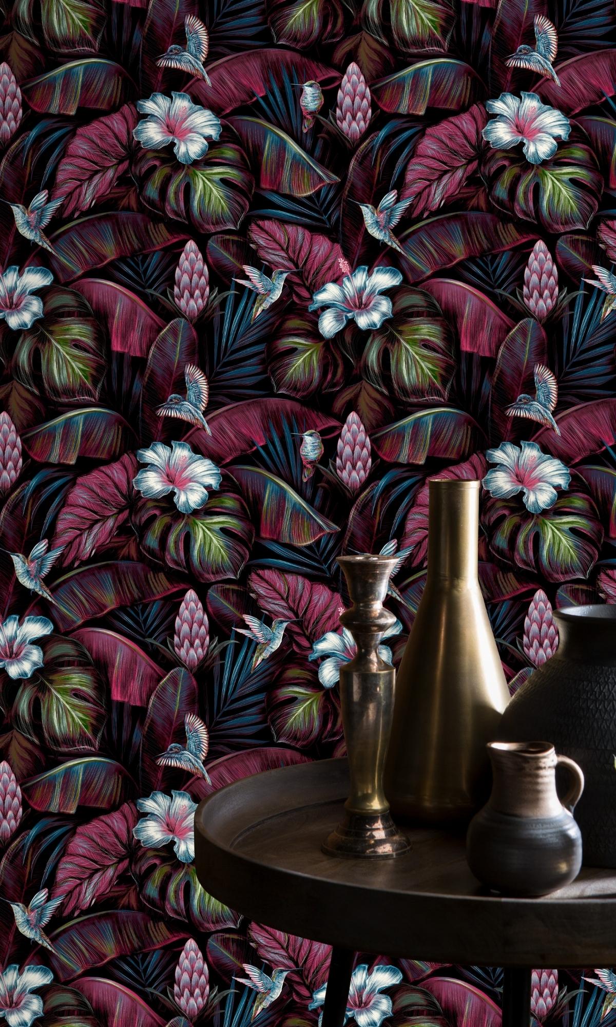 1200x2000 Multi Color Bold Floral Jungle Wallpaper R7892