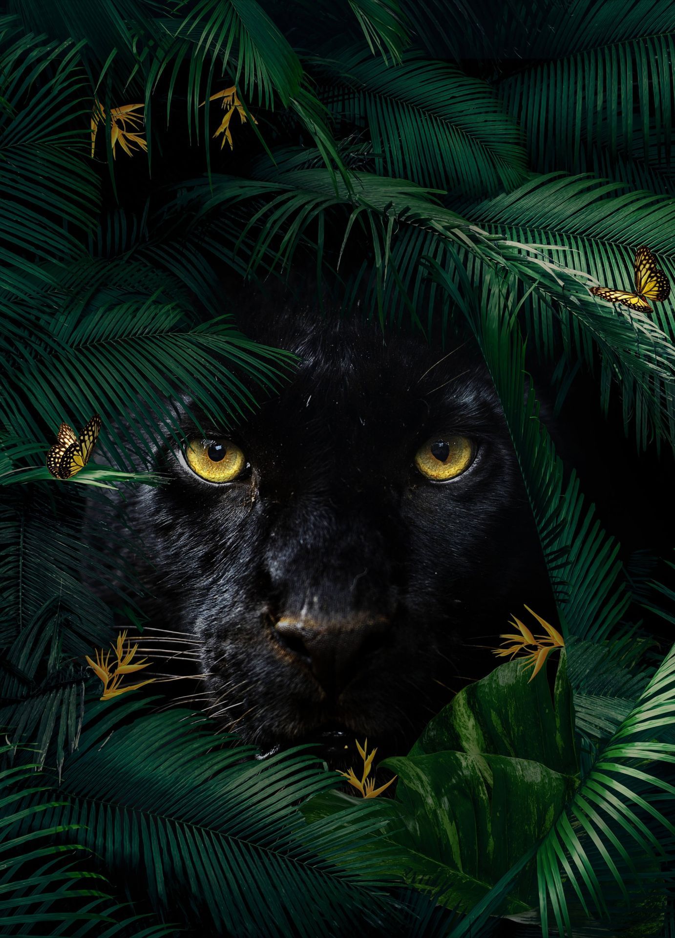 1382x1920 Wallpaper Mural Panther Portrait