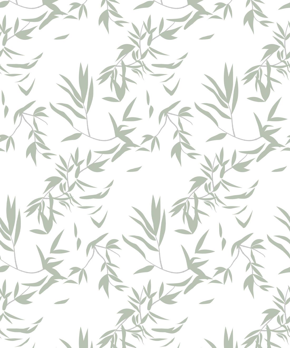 1100x1320 Bamboo Leaves Wallpaper / Seafoam / Double Roll