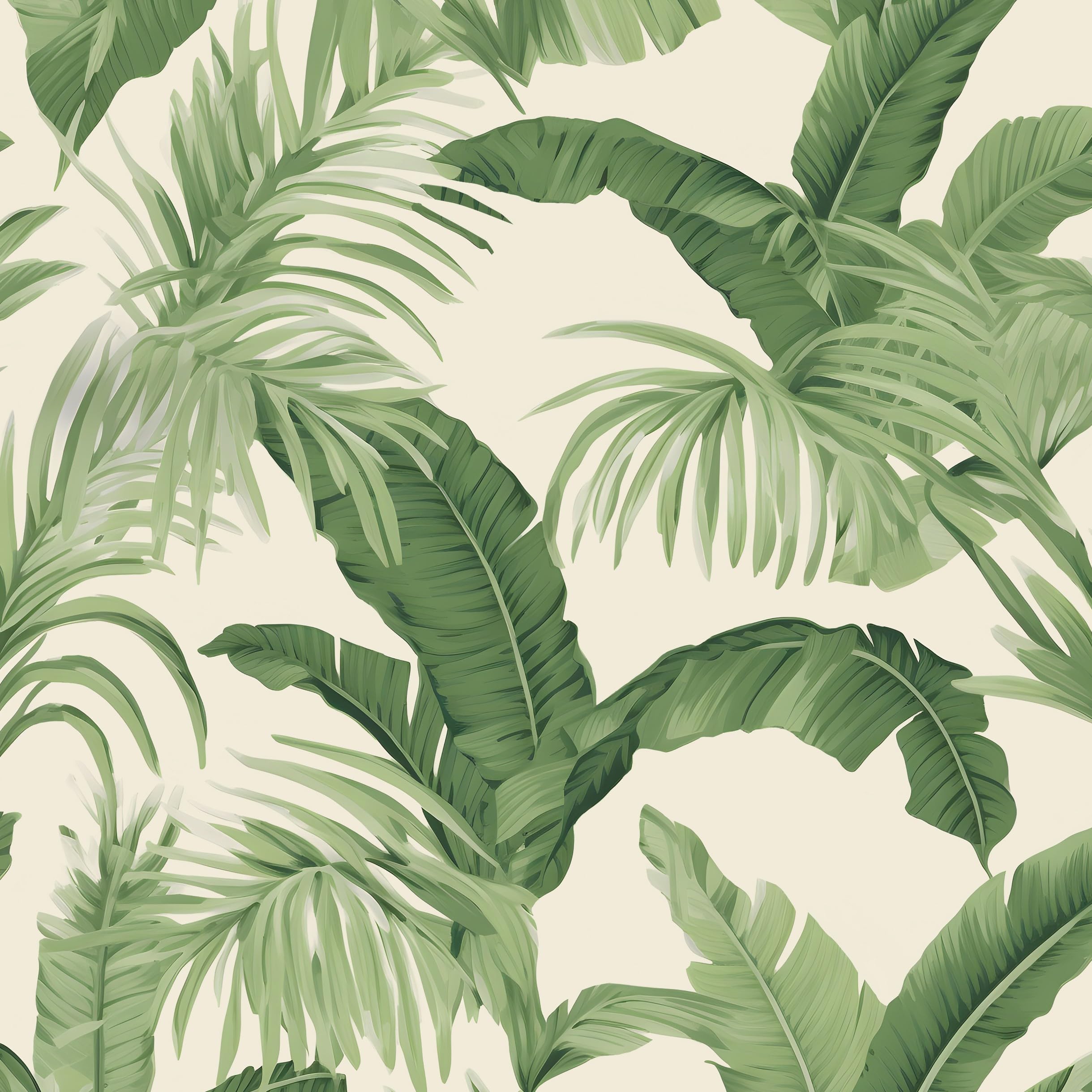 2439x2439 Laatse Leaf Wallpaper Peel and Stick, Beige Green Botanical Contact Paper, Tropical Palm Leaves Wall Paper Self Adhesive Waterproof Removable for Room Shelves Cabinet Drawer Table 17.5 x 118