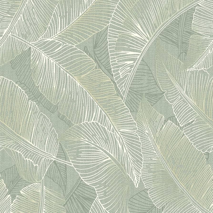 894x894 Belgravia Anaya Leaf Wallpaper Wallpaper for Living Room, Bedroom, Fireplace Luxury Nature Wall Paper with Leaves Pattern, Subtle Sheen & Textured Finish (Green)