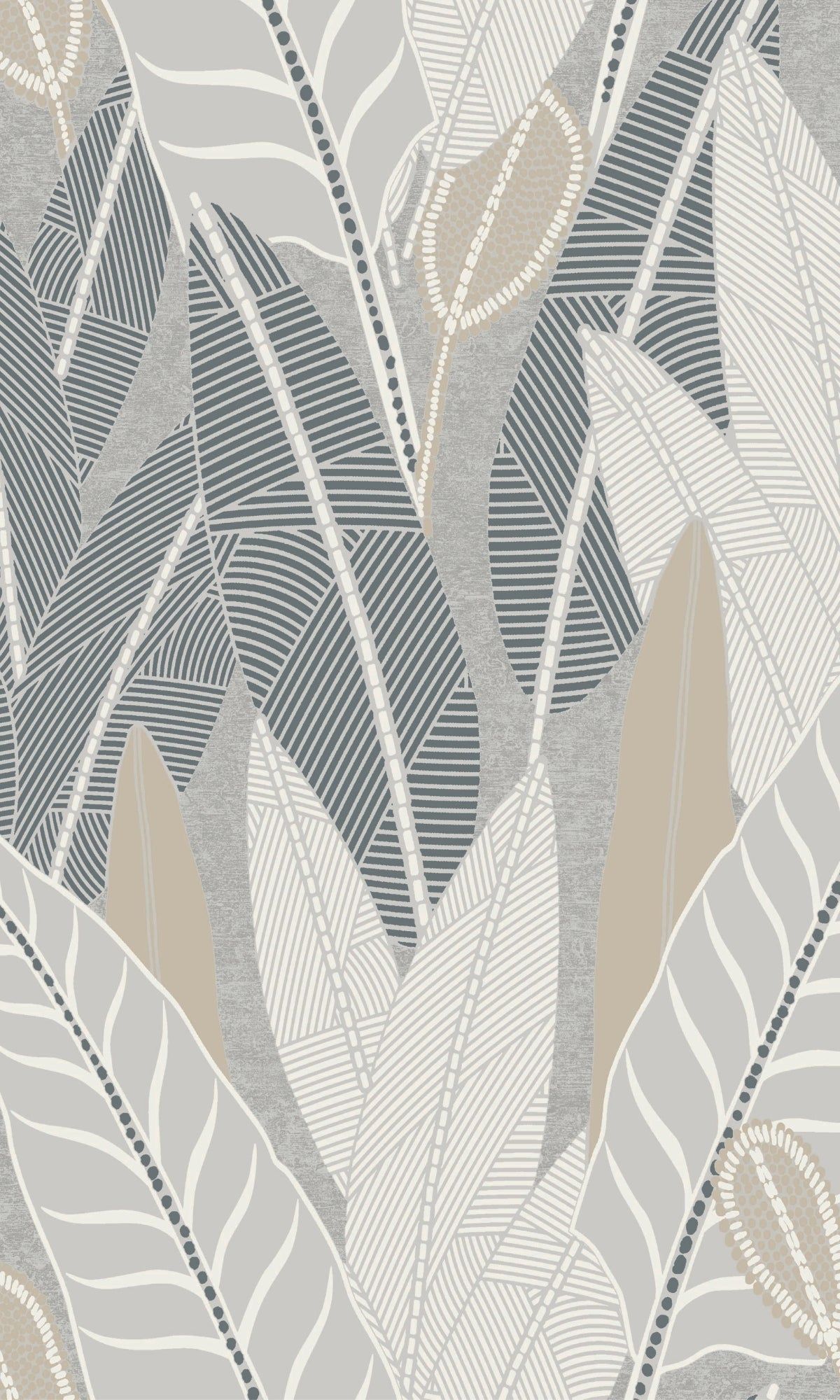 1200x2000 Grey Leafy Tropical Leaves Wallpaper R9347