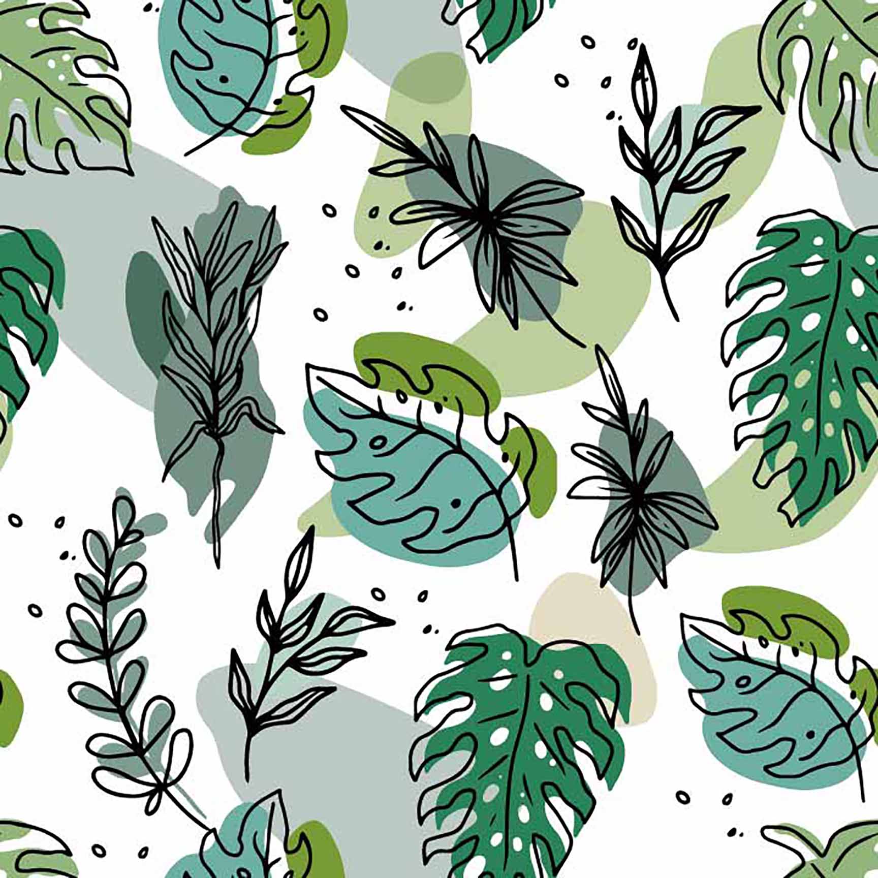 1728x1728 The Floral Wallpaper Tropical Leaves Seamless Pattern