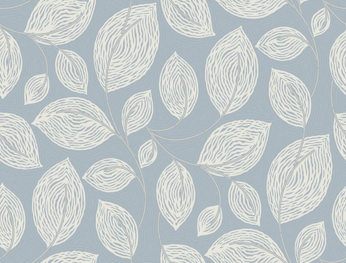 1200x911 Candice Olson Contoured Leaves Indigo Blue Wallpaper