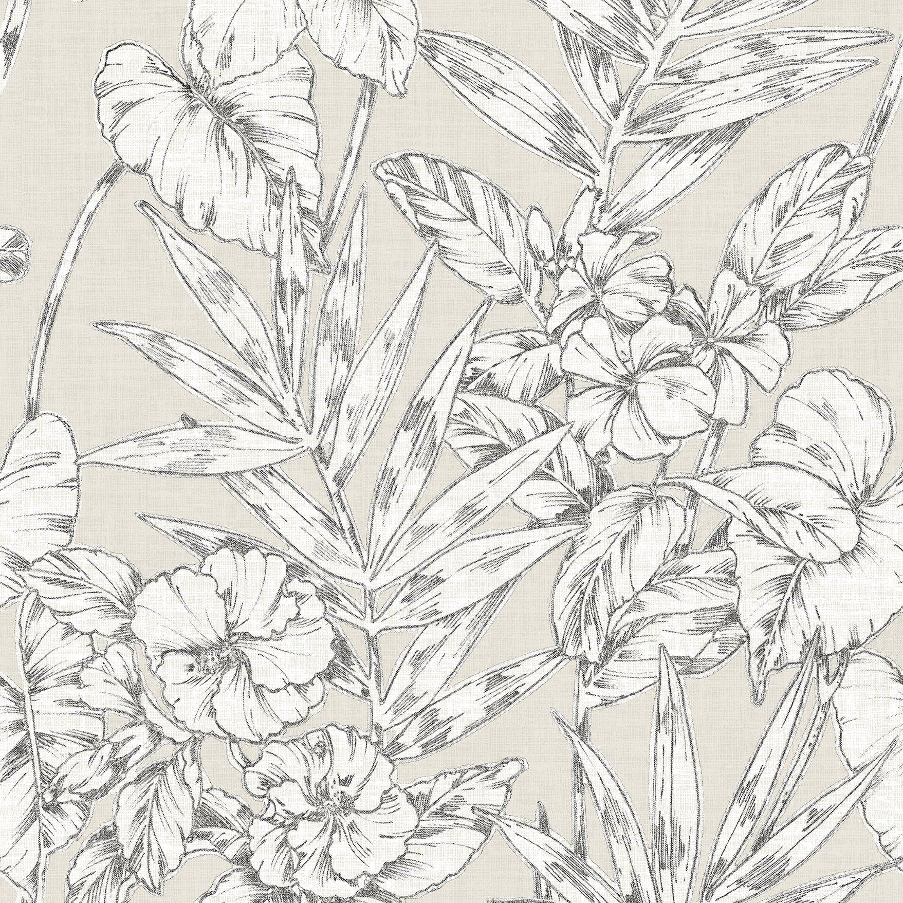 1757x1757 A Street Prints Fiji Floral Wallpaper Beige