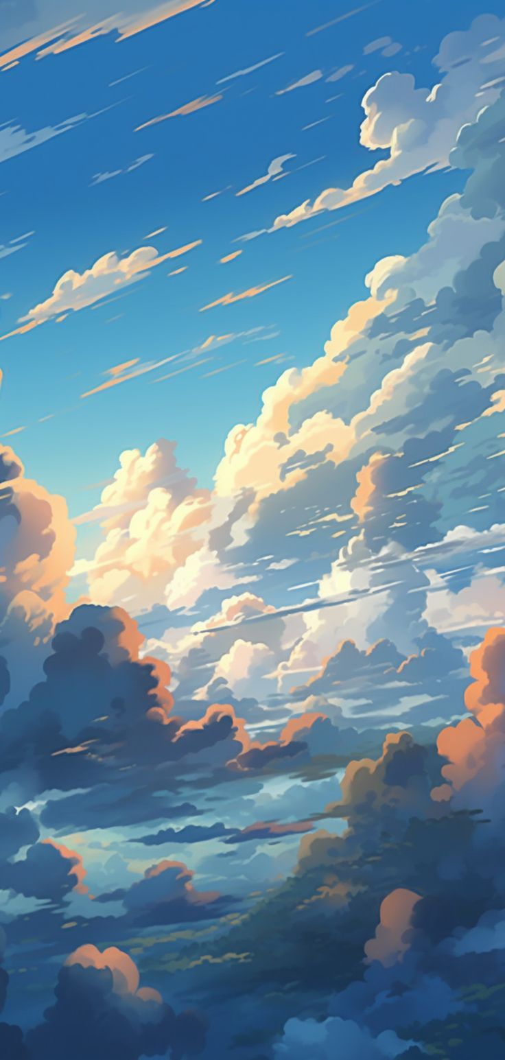 736x1545 Immerse Yourself In Beauty: Free Makoto Shinkai Anime Style IPhone Wallpaper With Aesthetic Clouds