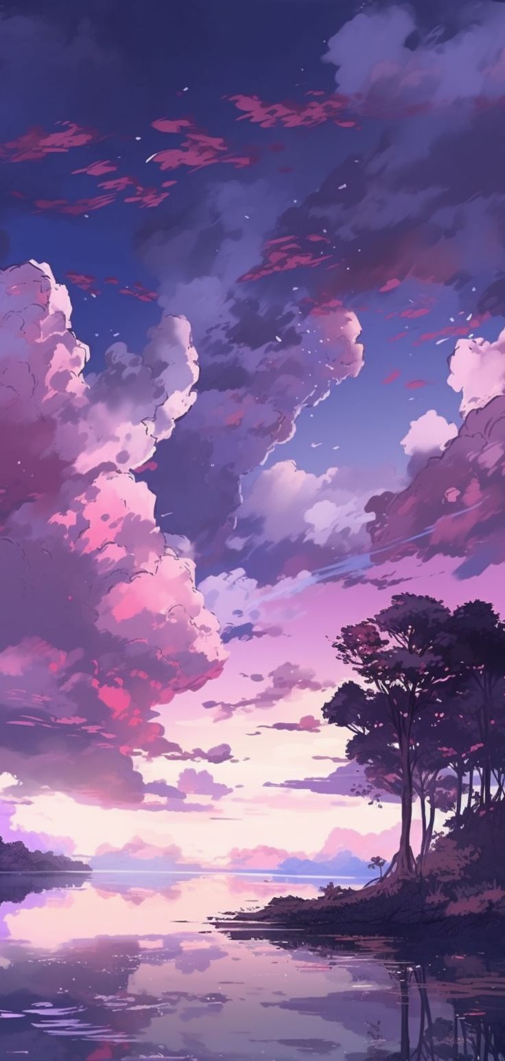 736x1545 Stunning Makoto Shinkai Anime Style IPhone Wallpaper: Free Purple Blue Cloudy Skies Inspiration