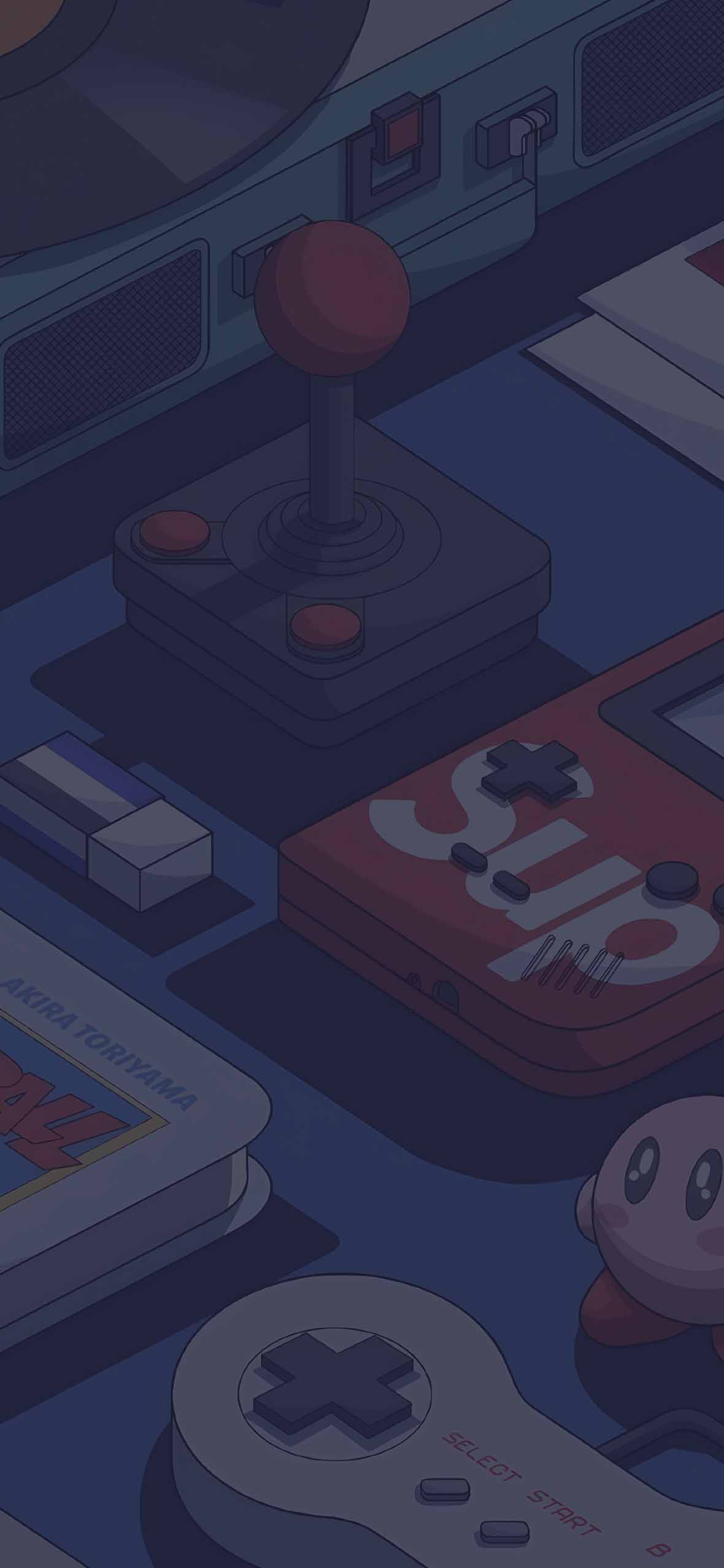 1180x2554 Retro Gaming Aesthetic Desk Wallpaper Wallpaper HD