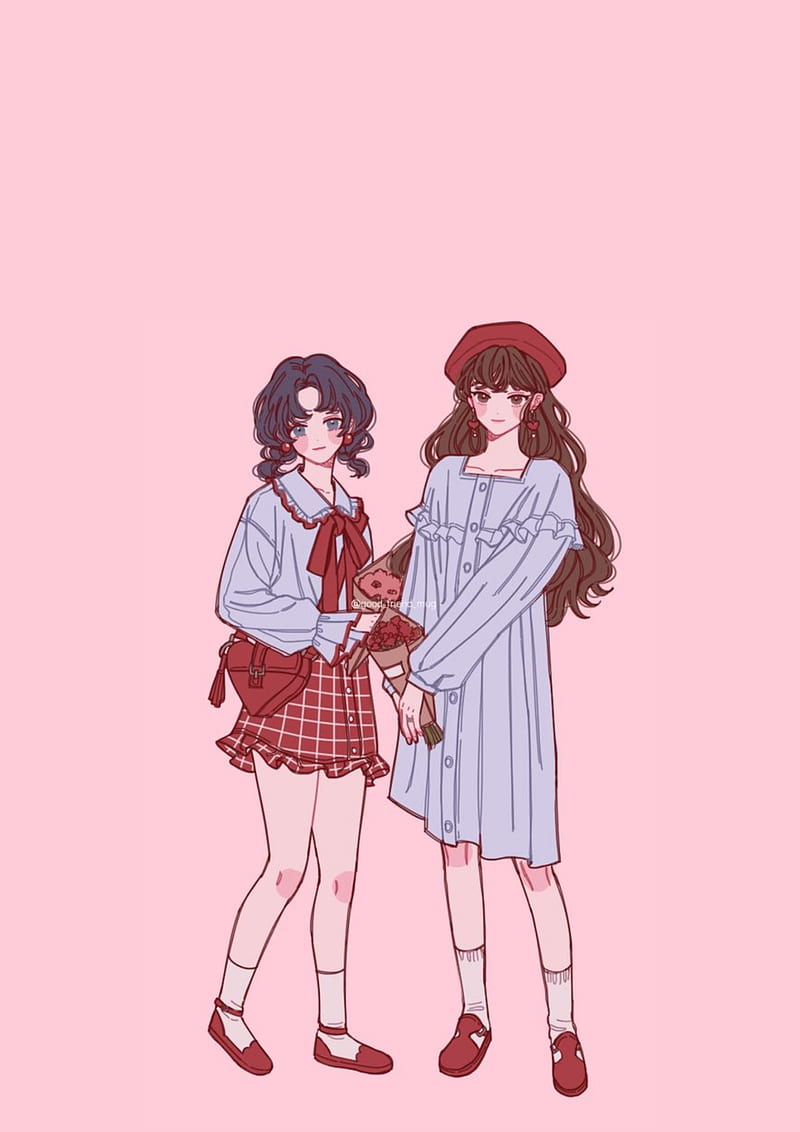 800x1132 Pastel Girlfriends, aesthetic, dolls, girls, pastel, pink, soft, HD phone wallpaper