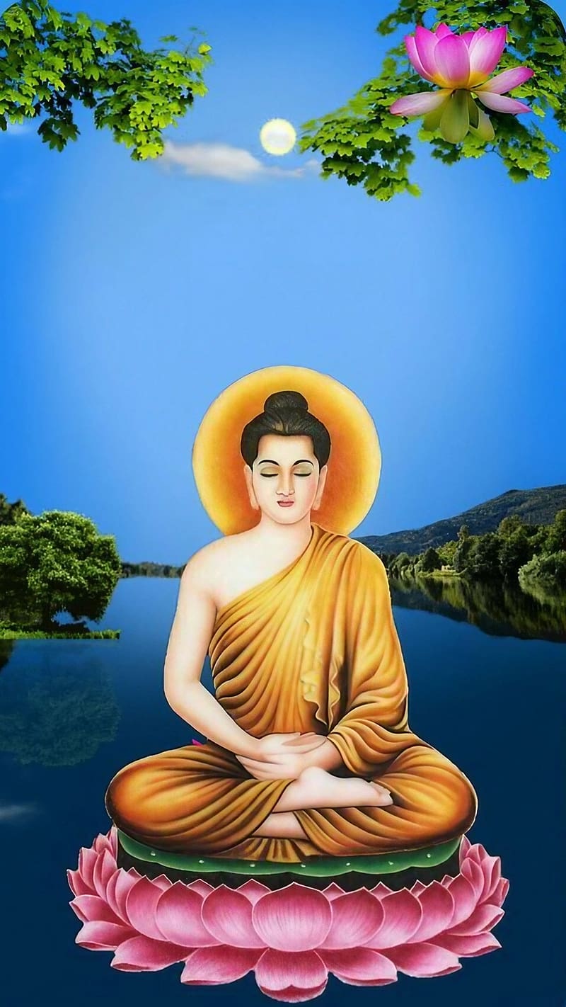 800x1422 Mahatma Buddha, Blue Sky Background, lord buddha, meditating, HD phone wallpaper