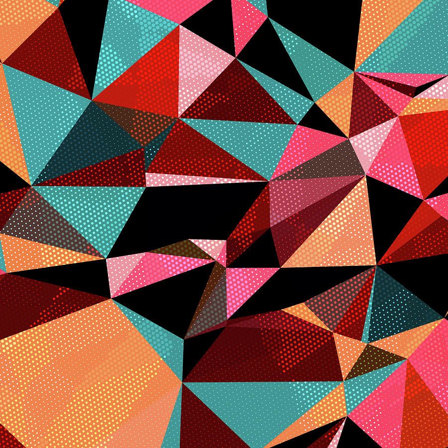 900x900 Abstract background with triangles and colorful geometric shapes. Texture pattern