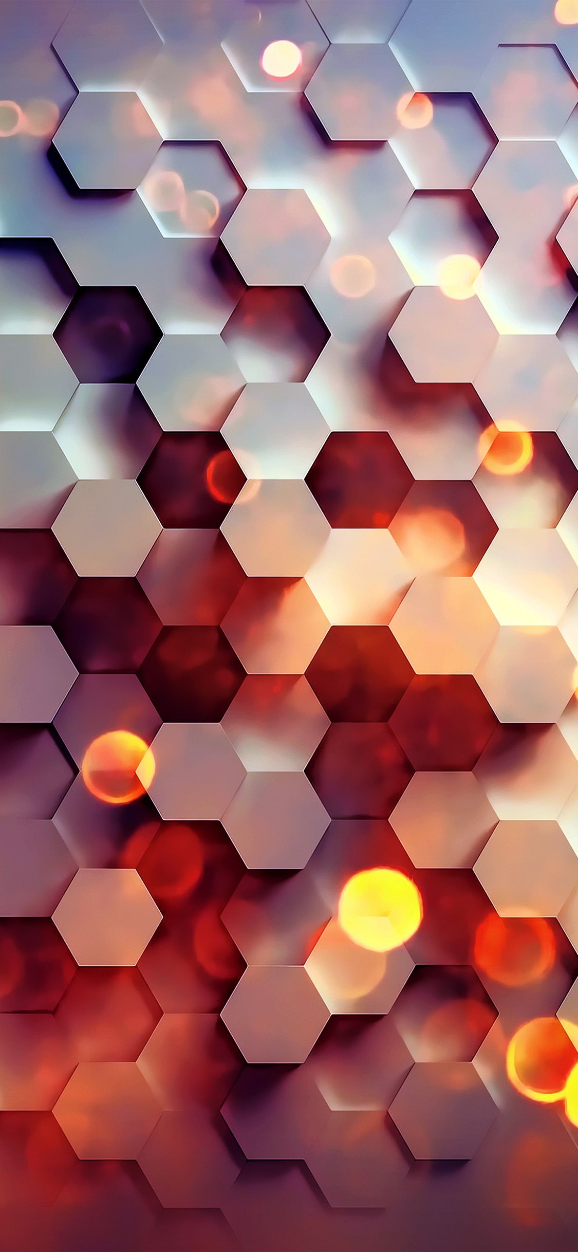1125x2436 iPhone X wallpaper. honey hexagon digital abstract pattern background blue