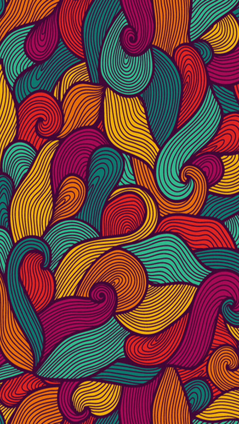 800x1422 Swirly, abstract, multi colored, pattern, HD phone wallpaper
