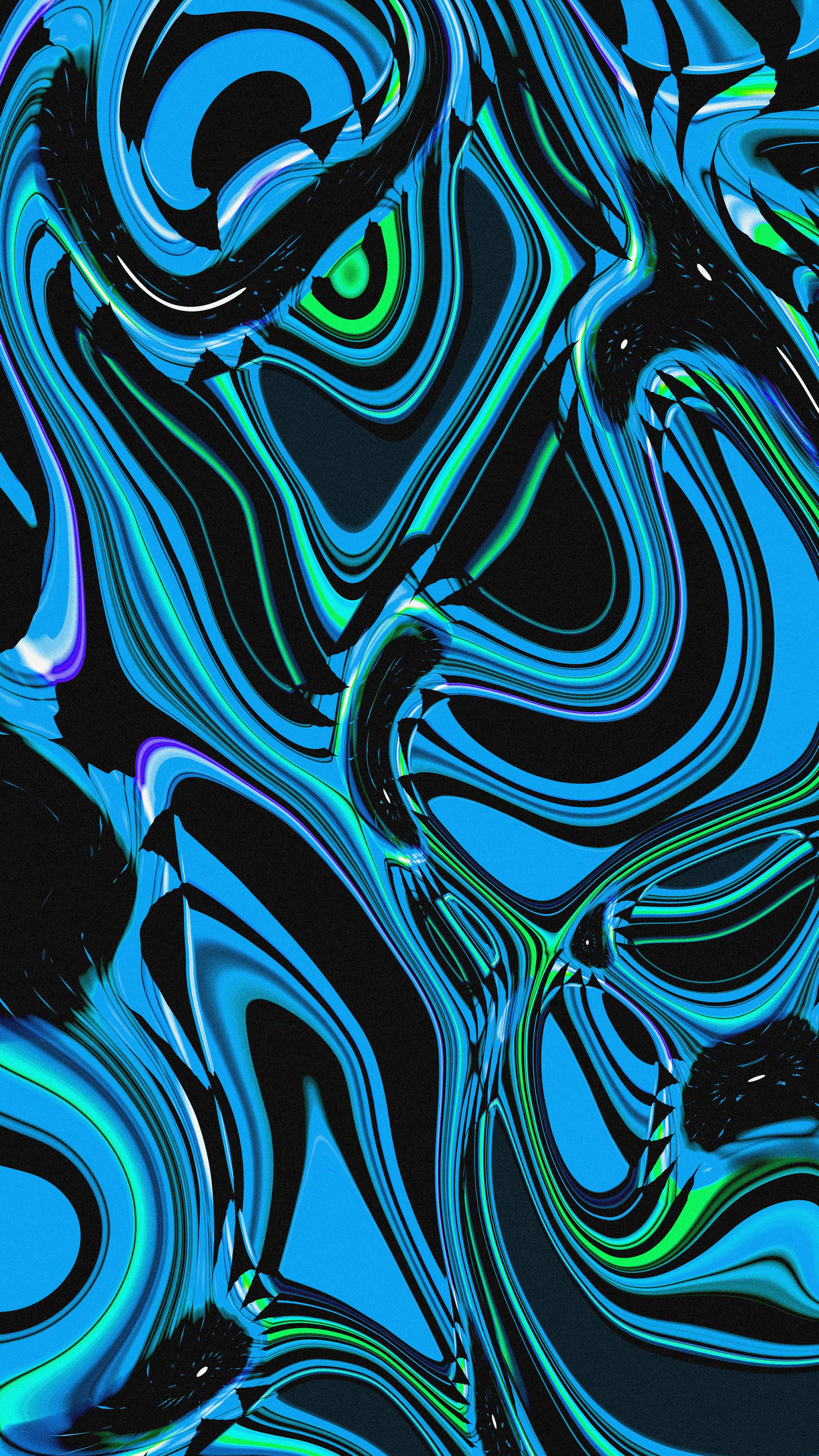 3000x5333 Abstract blue and black flowing design. photo