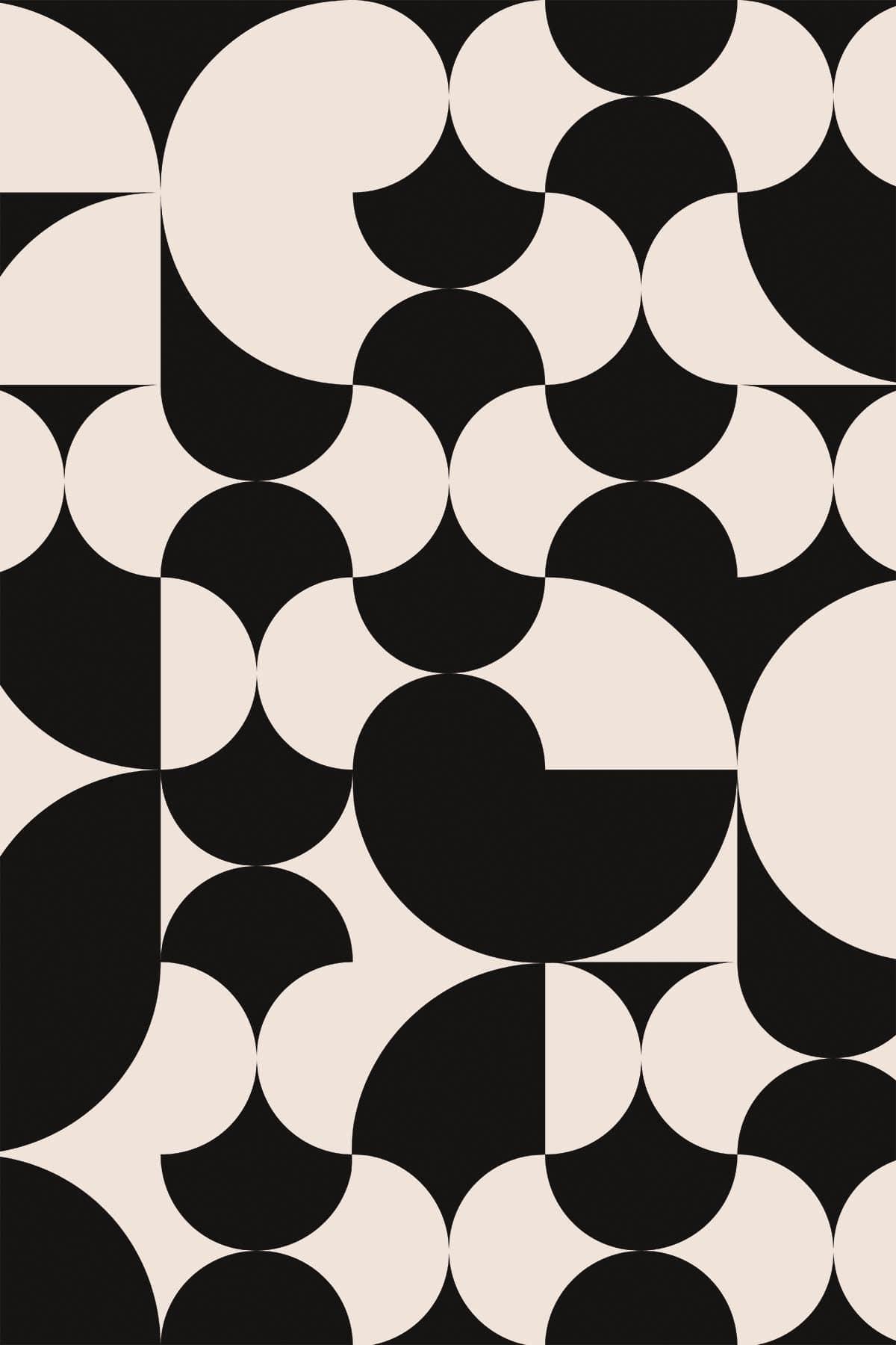 1200x1800 Retro Geometric. black & white modern wallpaper
