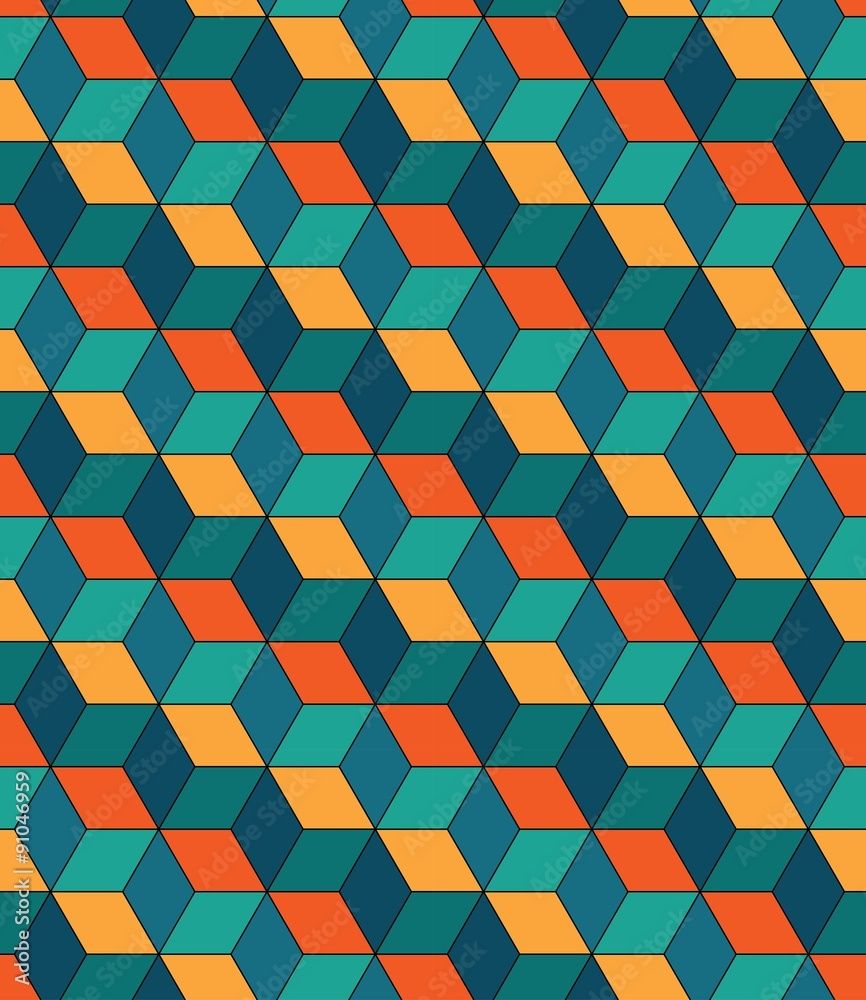 866x1000 Vector modern seamless colorful geometry pattern, color abstract geometric background, wallpaper print, retro texture, hipster fashion design Stock Vector