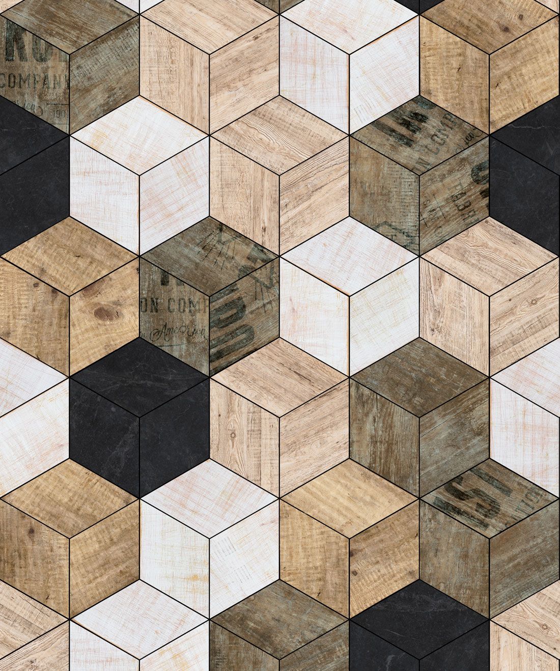 1100x1318 Geometric Timber Cube Wallpaper Woven Wallpaper. Milton & King