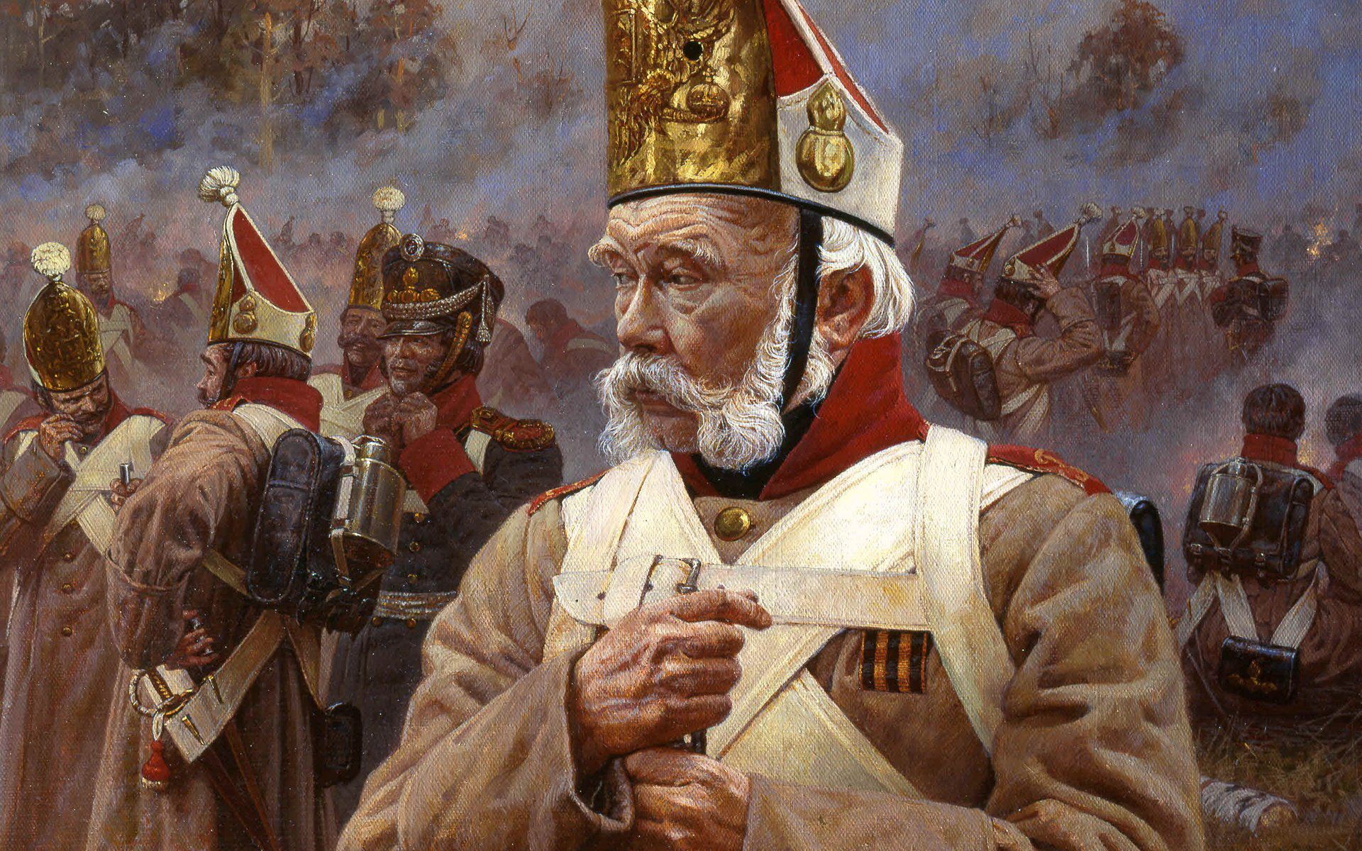 1920x1200 Wallpaper war, history, uniform, Napoleon, a Veteran, Old Soldier for mobile and desktop, section живопись, resolution 1920x1200