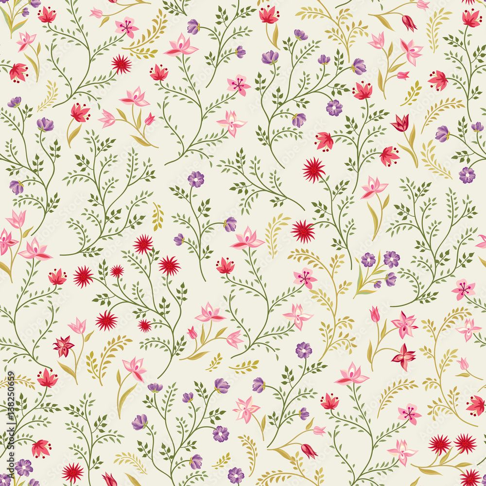 1000x1000 Floral seamless pattern. Flower background. Floral seamless texture with flowers. Flourish garden wallpaper Stock Illustration