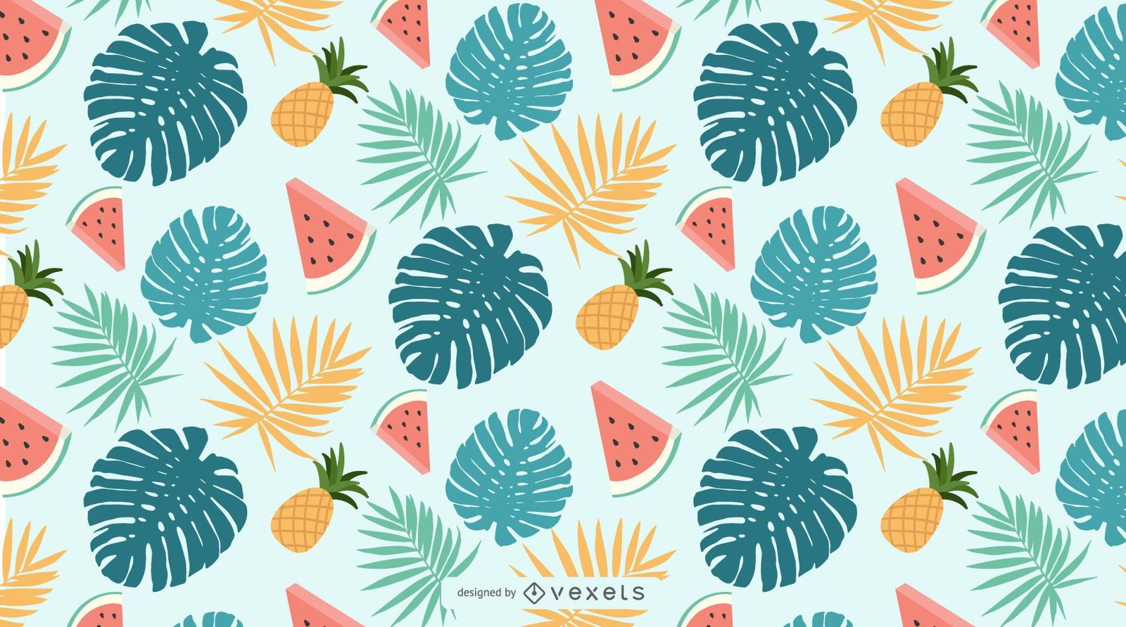 1600x892 Seamless Tropical Nature Pattern Vector Download