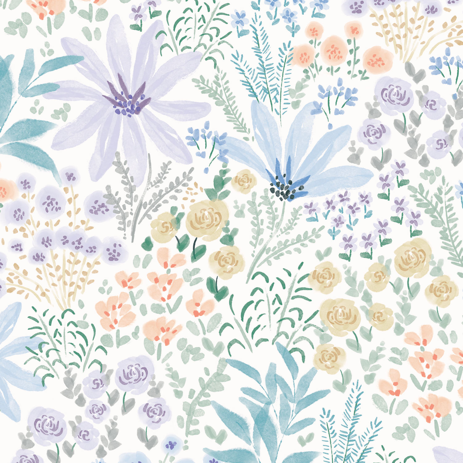 1500x1500 Wildflower Waltz Wallpaper Repeat Pattern : Munks and Me
