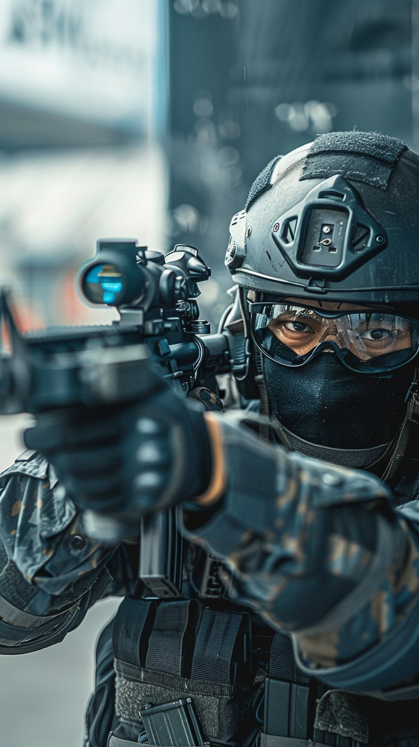 816x1456 Free Tactical Unit Ready Image, Armed, Gear