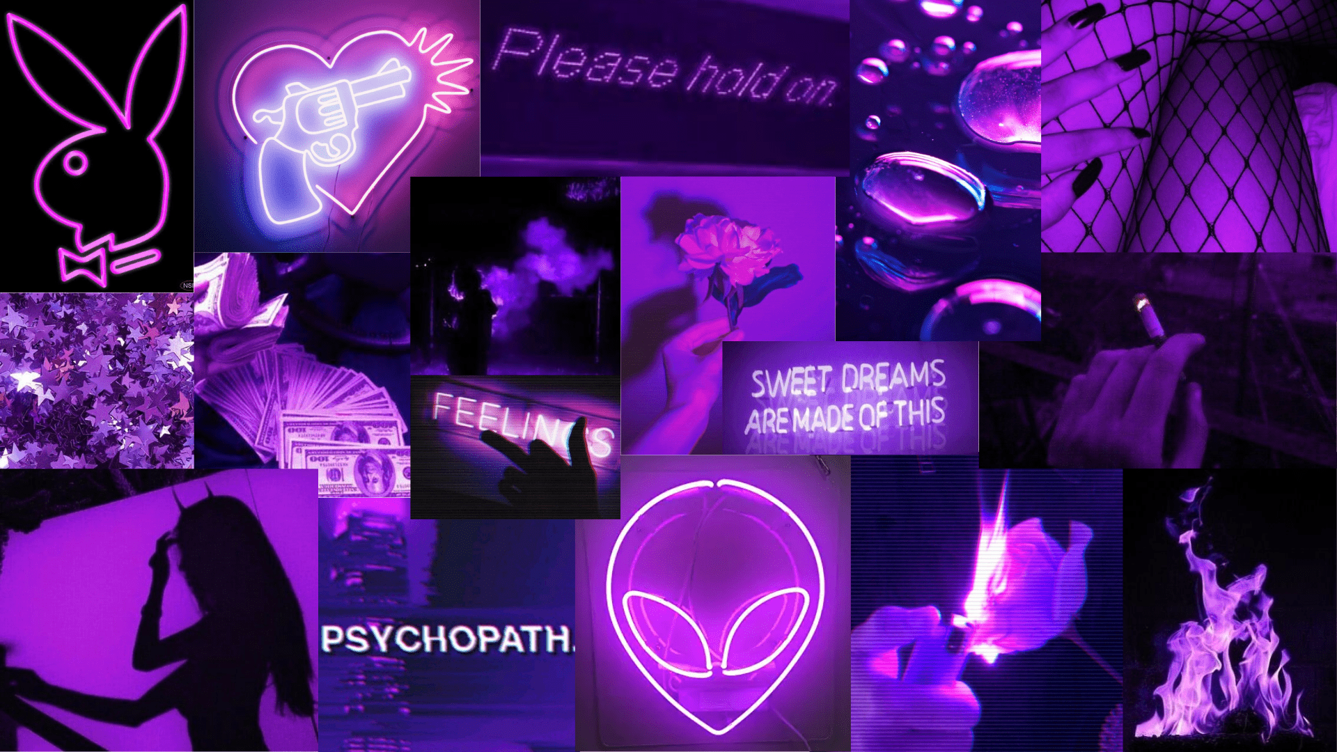 1920x1080 Aesthetic Purple Neon Wallpaper