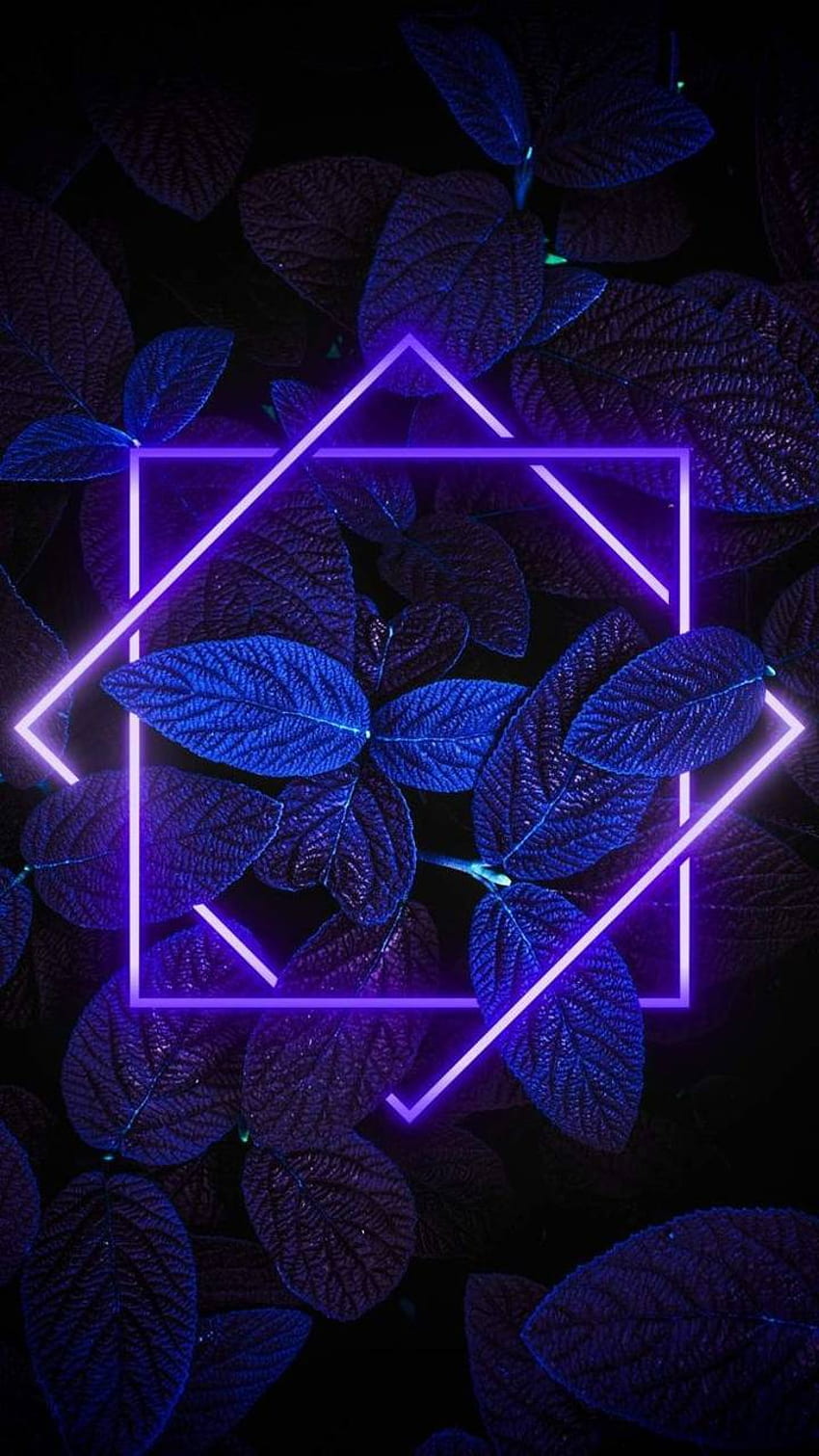 850x1511 Purple Neon Leaves HD phone wallpaper