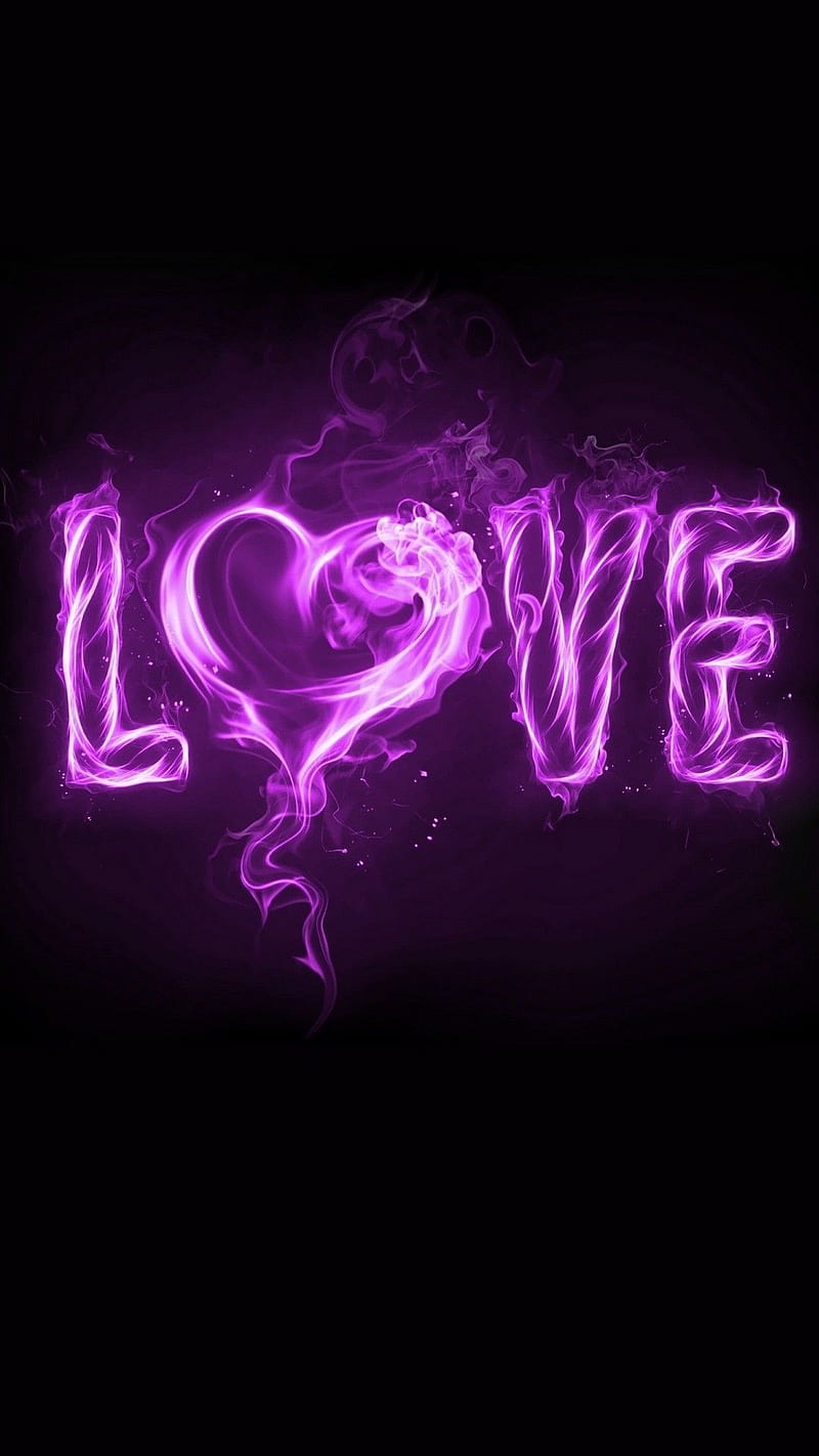 800x1422 Awesome of love, purple, text, violet, neon, font, HD phone wallpaper