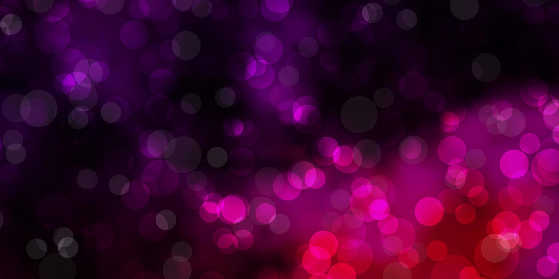 1960x980 Dark Purple Pink vector background with spots Abstract colorful disks on simple gradient background Design for posters banners