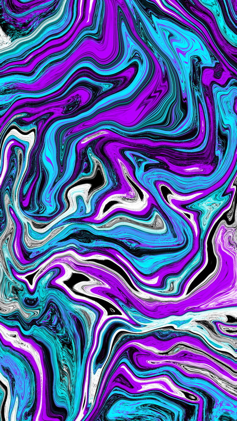 800x1422 Purple water, abstract, purple, acrylic, black, blue, fluid liquid, texture, HD phone wallpaper