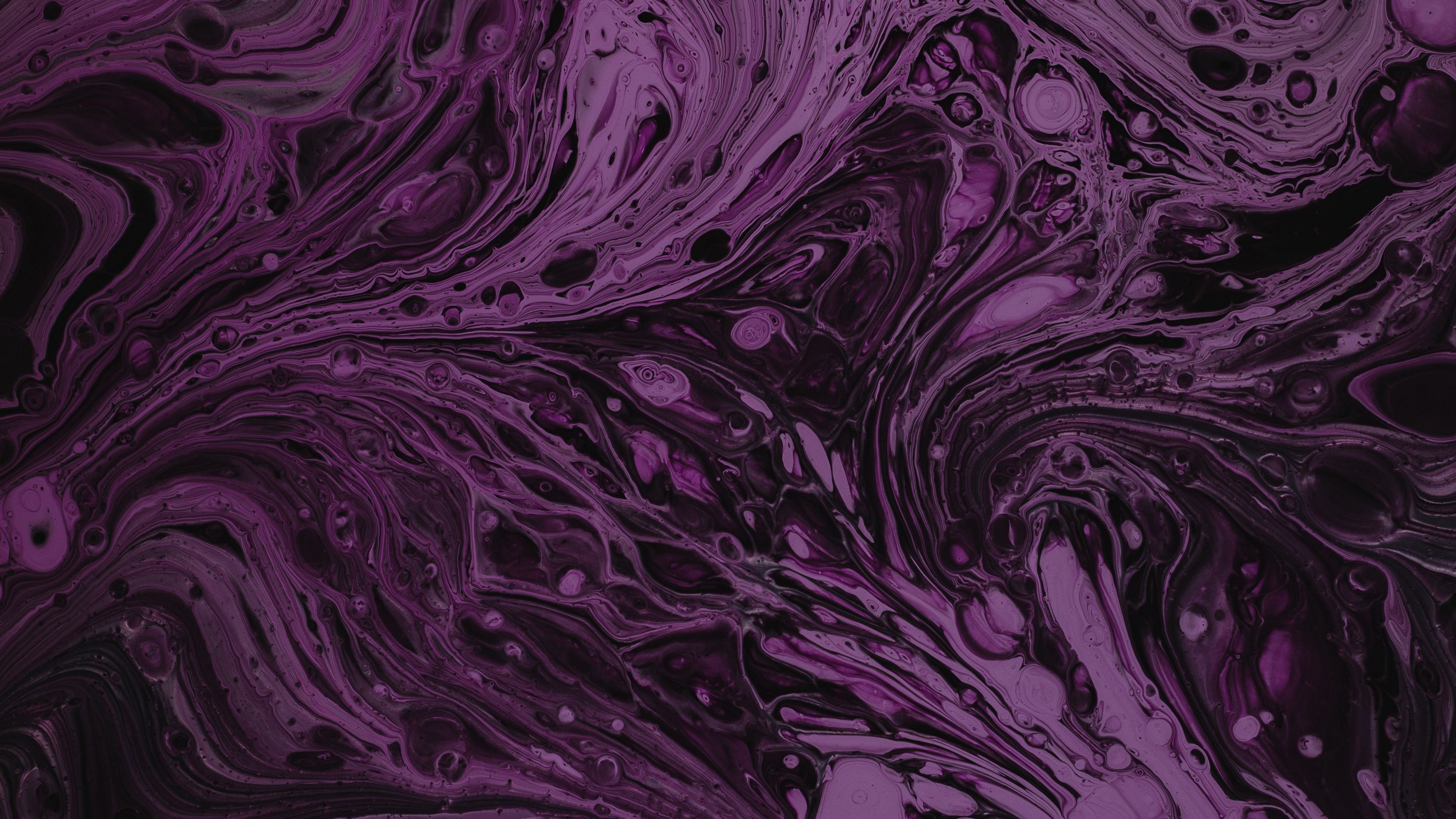 3840x2160 Light Purple Black Liquid Paint Stains 4K HD Liquid Wallpaper