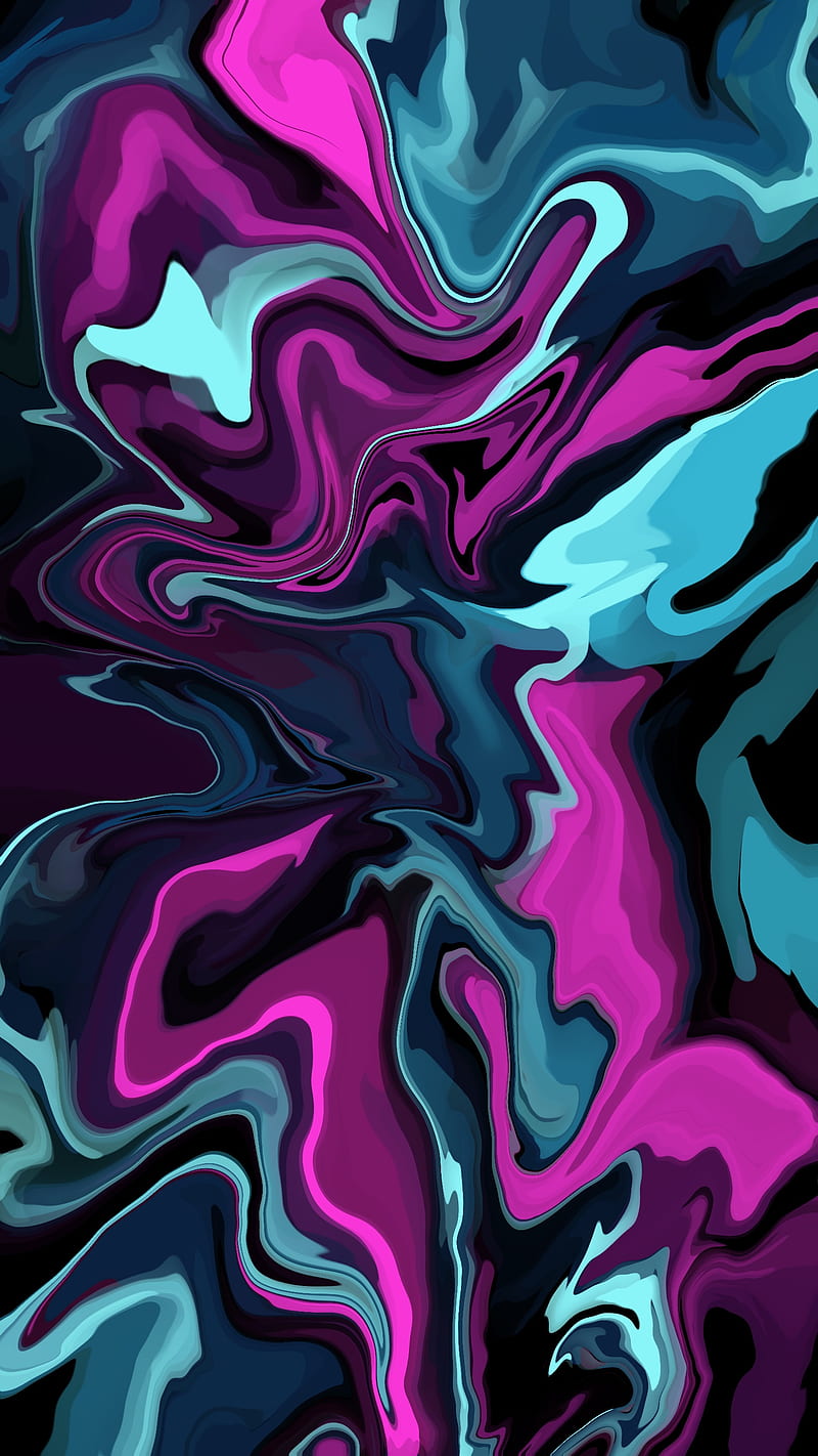 800x1422 Liquid purples, abstraction, acrylic, blue, fluid, oil, purple, texture, water, HD phone wallpaper