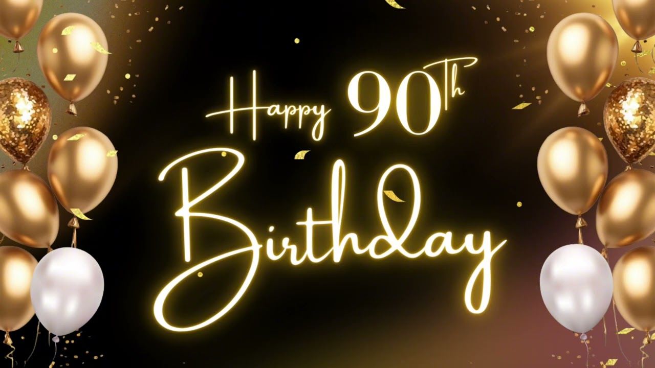1280x720 90th Birthday Background. Wallpaper. Banner for TV
