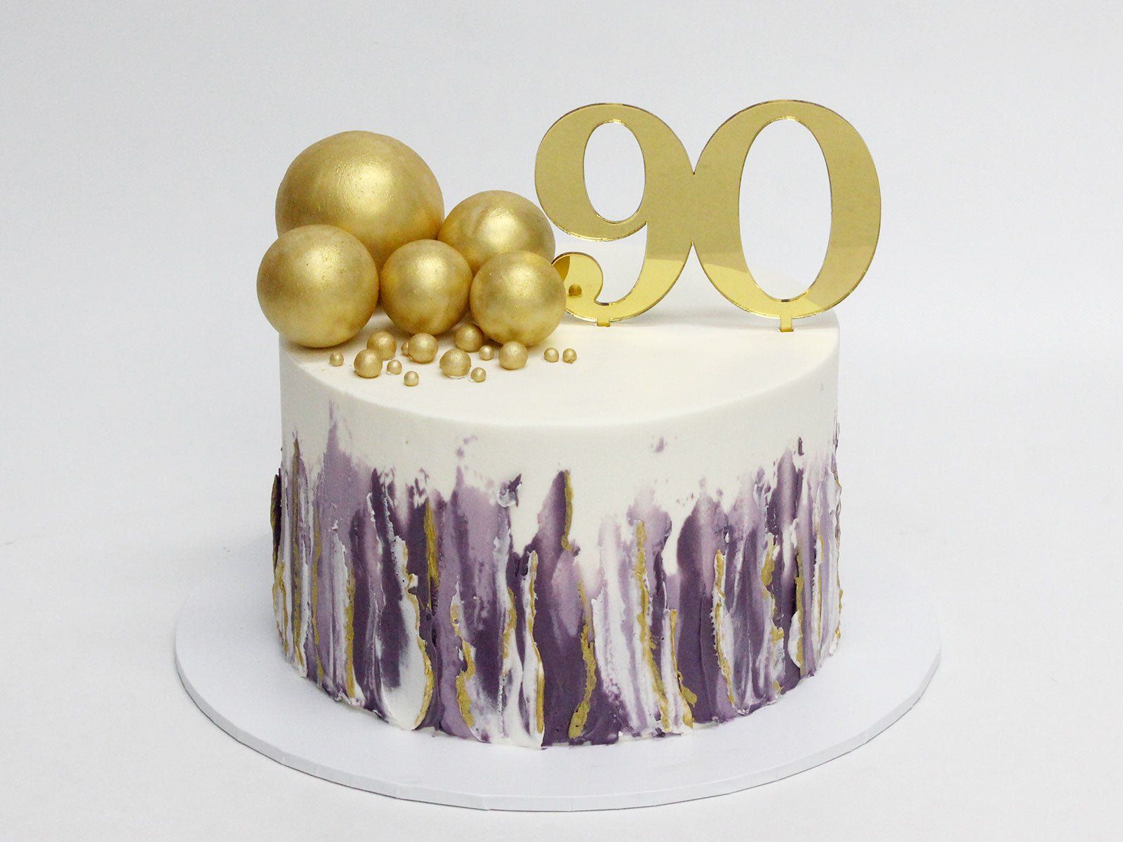 1600x1200 90th Birthday Streaks and Spheres Milestone Cake
